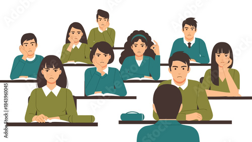 Diverse classroom setting with engaged students and teacher during a lesson