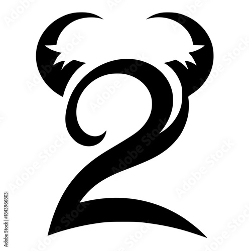 Silhouette number two with horns