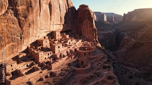 Ancient Puebloan Cliff Dwellings in Canyon de Chelly National Monument.