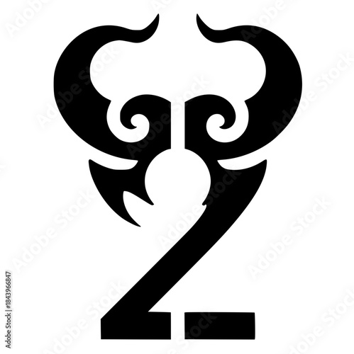 Silhouette number two with horns