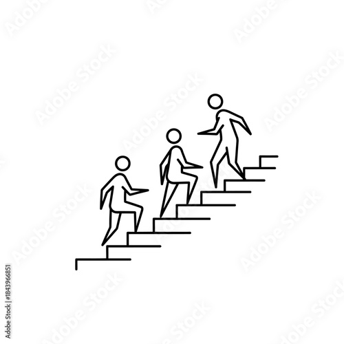 People Climbing Stairs Business Growth Career Advancement.