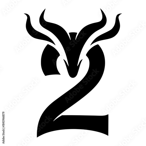 Silhouette number two with horns