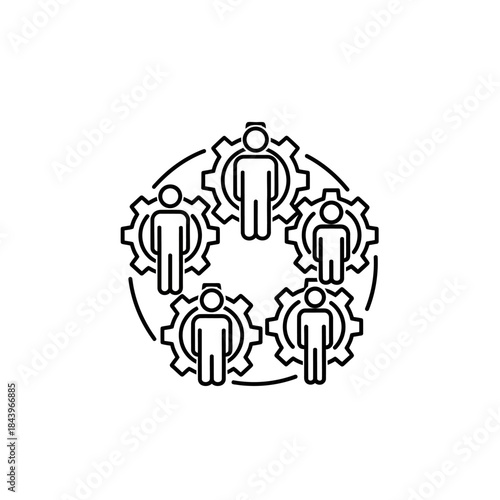 Teamwork gears people collaboration teamwork symbol.