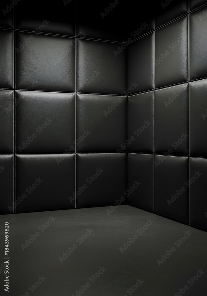 Fototapeta premium Monochromatic room with quilted panels, an evocative and unique space