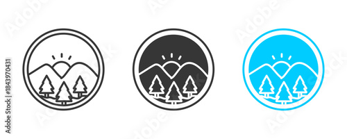 sunrise  icon set multiple style collection	