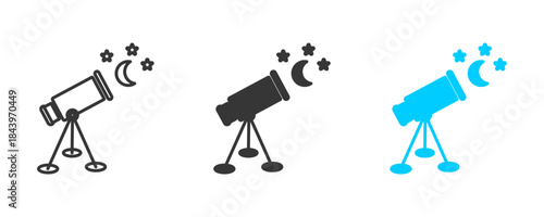  astronomy icon set multiple style collection	
