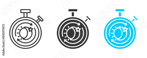 shortest day icon set multiple style collection	