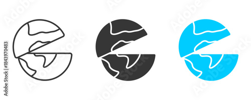 hemisphere icon set multiple style collection	