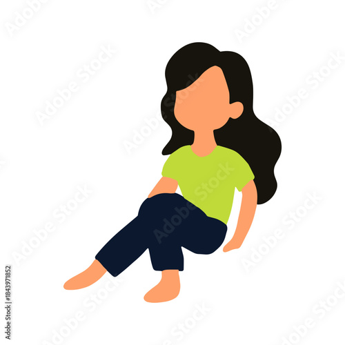 illustration of a young woman dancing gracefully with a sense of beauty and love