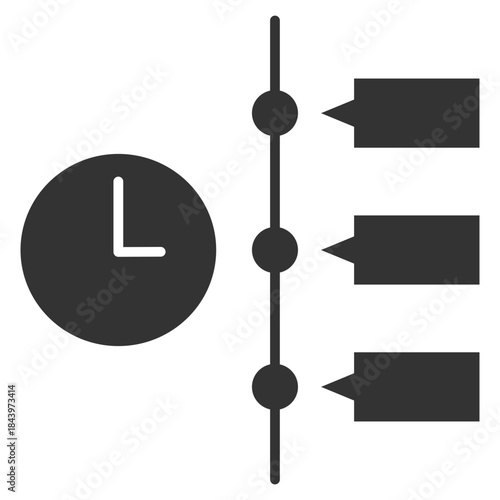 Time Line Glyph Icon Vector Illustration