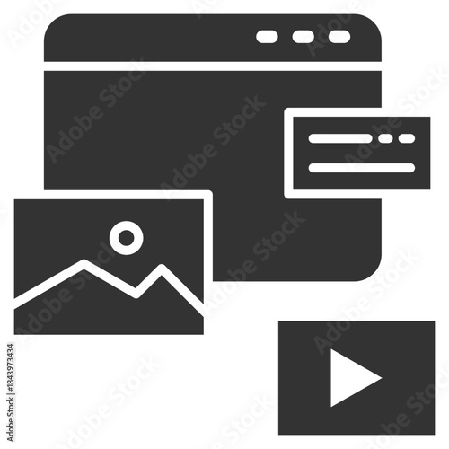 Content Glyph Icon Vector Illustration