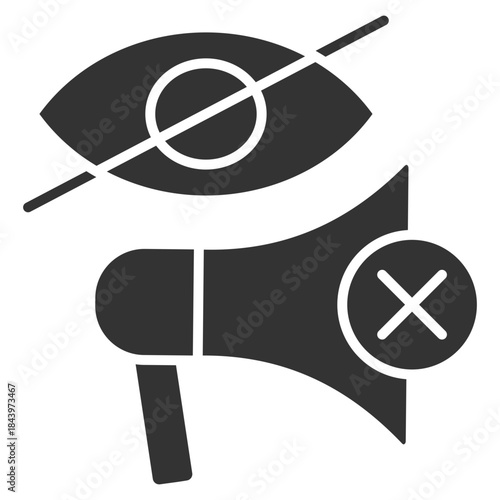 Sensorship Glyph Icon Vector Illustration