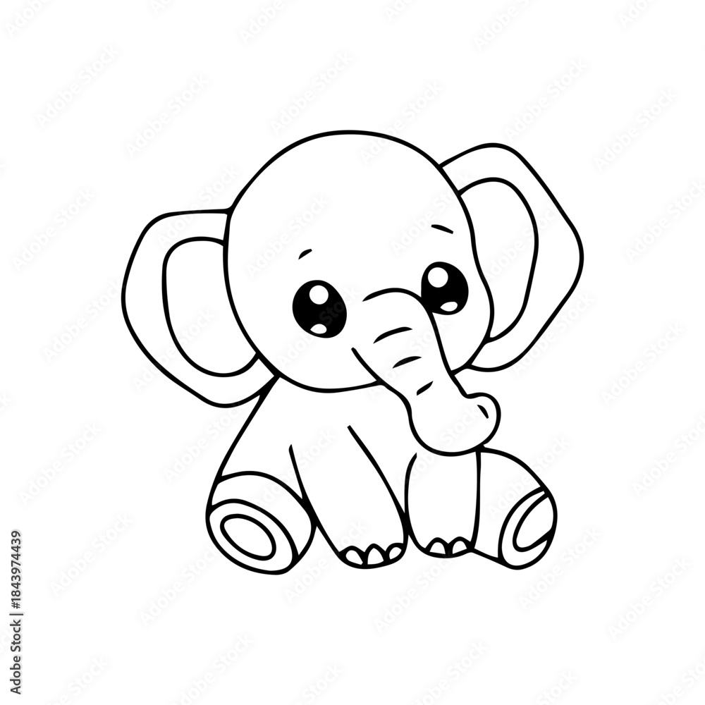 Fototapeta premium A cute cartoon baby bunny and puppy playing with a pink toy elephant on a white background