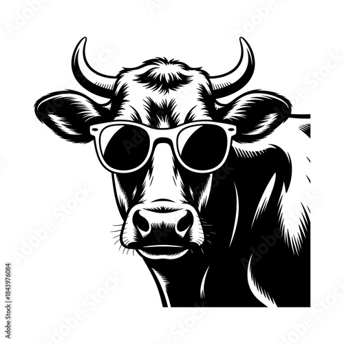 Cow vector silhouette logo design. Cow head sketch design. Cow vector illustration. Vector cow head illustration. Set of three various cute Cows. Black and white colors vector ai, eps, svg and png