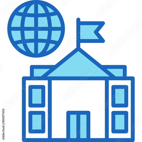 Embassy Office blue icon