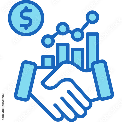 Trade Negotiation blue icon