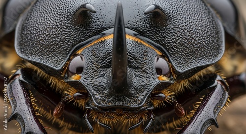Goliath beetle displaying its massive body, bold black and white patterns, and glossy exoskeleton. One of the world’s largest beetles, symbol of strength and exotic insects.