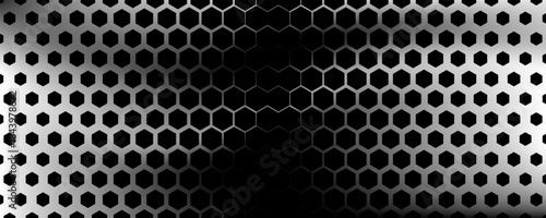 Hexagon Vector Abstract Geometric Technology Background. Halftone Hex Retro Simple Pattern. Minimal Style Dynamic Tech Wallpaper.