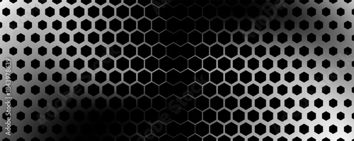 Hexagon Vector Abstract Geometric Technology Background. Halftone Hex Retro Simple Pattern. Minimal Style Dynamic Tech Wallpaper.