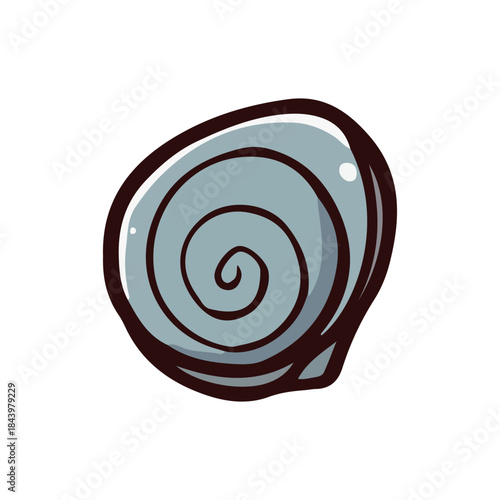 Gray Spiral Seashell Illustration - A Simple and Elegant Nautical Design Element