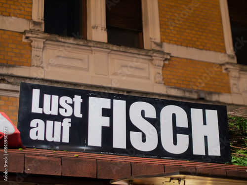 Delicious Fresh Fish Gourmet Signage in Urban Setting