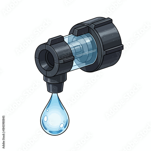 Drip irrigation regulator with a water drop falling