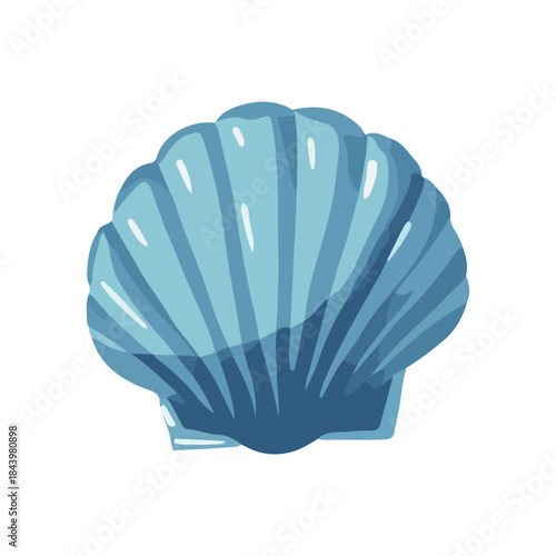 A simple illustration of a seashell on a white background inspired by ocean and beach design