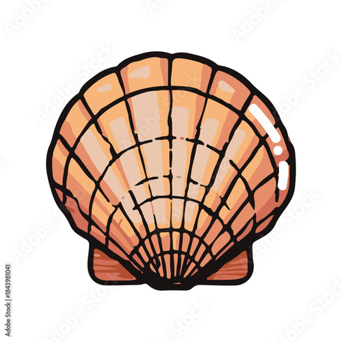 A colorful hot air balloon with a basket flying high in the sky above the sea