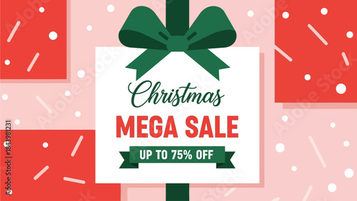 Festive Christmas Season Shopping Event with Mega Sale Promotion Offering Significant Discounts and Special Holiday Deals