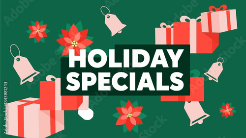 Dynamic Festive Themed Graphic for Shopping Events and Exclusive Seasonal Bargains