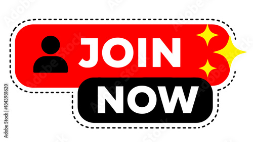 Join Now button, a graphic illustration for calls to action and promotions