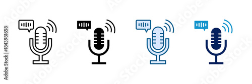 Voice Assistant Icon Set Multiple Style Collection