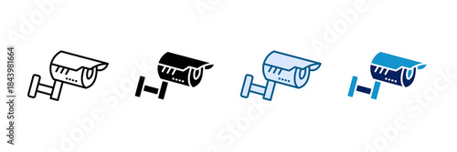 Security Camera Icon Set Multiple Style Collection