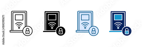 Door Lock Icon Set Multiple Style Collection