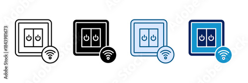 Smart Light Switch Icon Set Multiple Style Collection