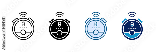 Smart Vacuum Robot Icon Set Multiple Style Collection