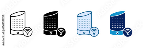 Smart Speaker System Icon Set Multiple Style Collection