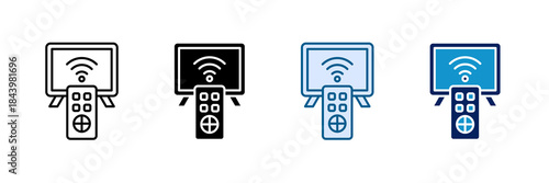 Smart Television Icon Set Multiple Style Collection