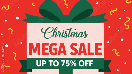 Festive Holiday Specials Sale Event with Gift Boxes, Santa Hats, and Candy Canes