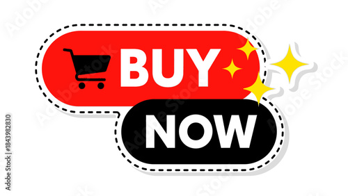 Buy Now with Shopping Cart Icon for Online Sales and E-commerce Promotions