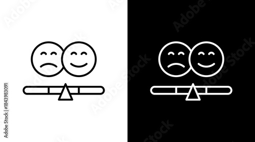 Mood Tracker Outline White Icon Set Design