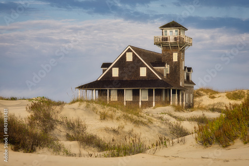 The old, abandoned lifesaving station on the Oregon Inlet area in Nags Head in North Carolina in the United States.