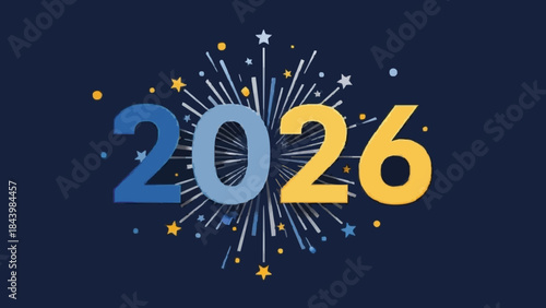 Happy new year 2026 vector ilustration 