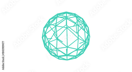 a sophisticated 3d wireframe sphere representing global digital network connectivity ideal for technology data science and abstract innovation concepts