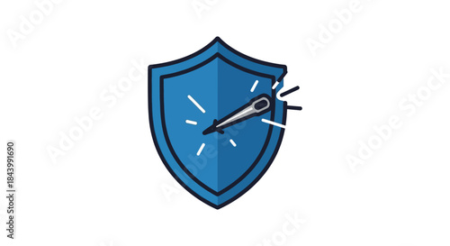 blue shield strongly deflecting a sharp needle symbolizing robust protection immunity health defense and effective vaccine efficacy