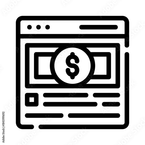 Online advertisement showcasing a large dollar sign, perfect for finance, investment, banking, or financial planning related websites or promotions.
