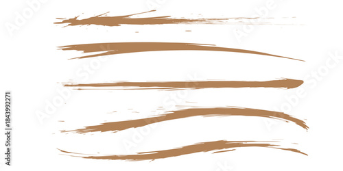 Abstract golden paint smear collection