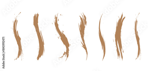 Abstract golden paint smear collection