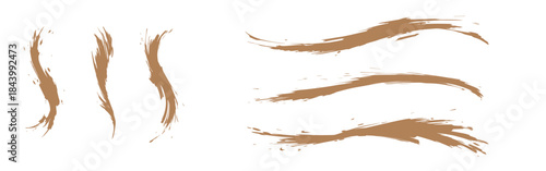 Abstract golden paint smear collection