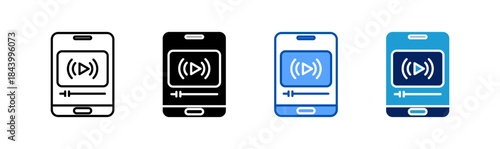 live streaming icon set multiple style collection